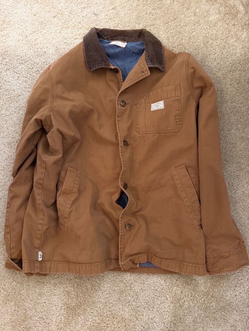 Men's vintage Fourstar Brown Canvas Work Jacket with Contrast Collar